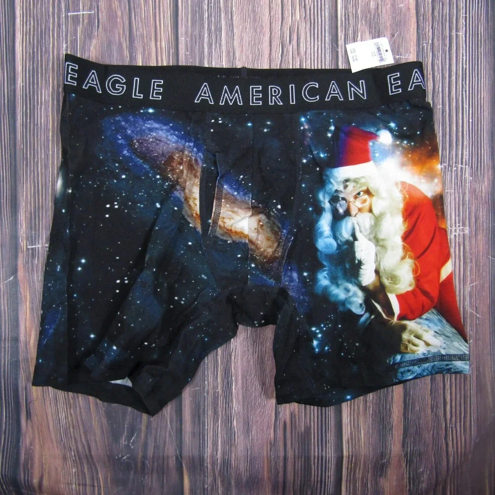 American Eagle‎ NEW NWT Mens Medium Boxer Briefs Santa Funny Gift
